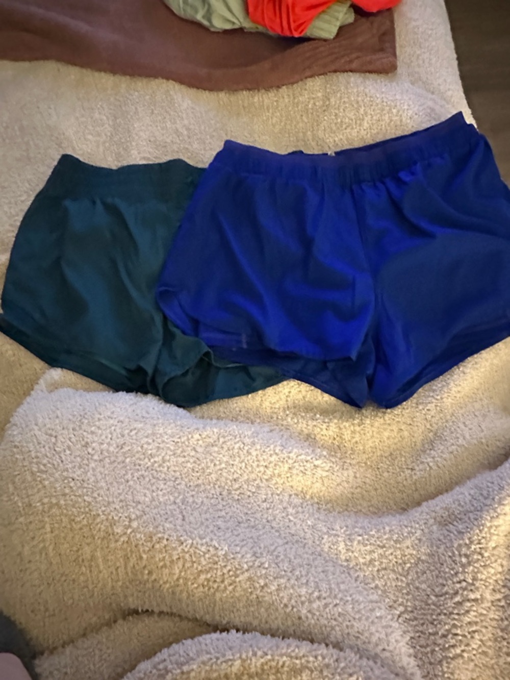 2 brands of Women's Athletic Shorts in Teal and Royal Blue. Mondetta and 90 ,Lg